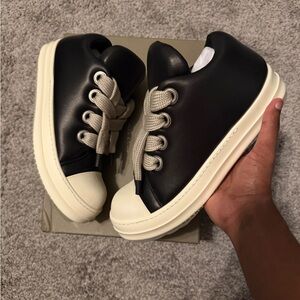 Rick Owens Black and White Men's Sneakers